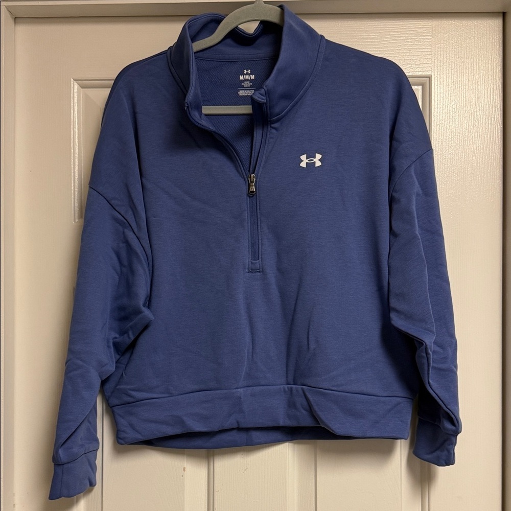 NWT Women’s Under Armour Rival Terry HZ Top, Size M, Purple